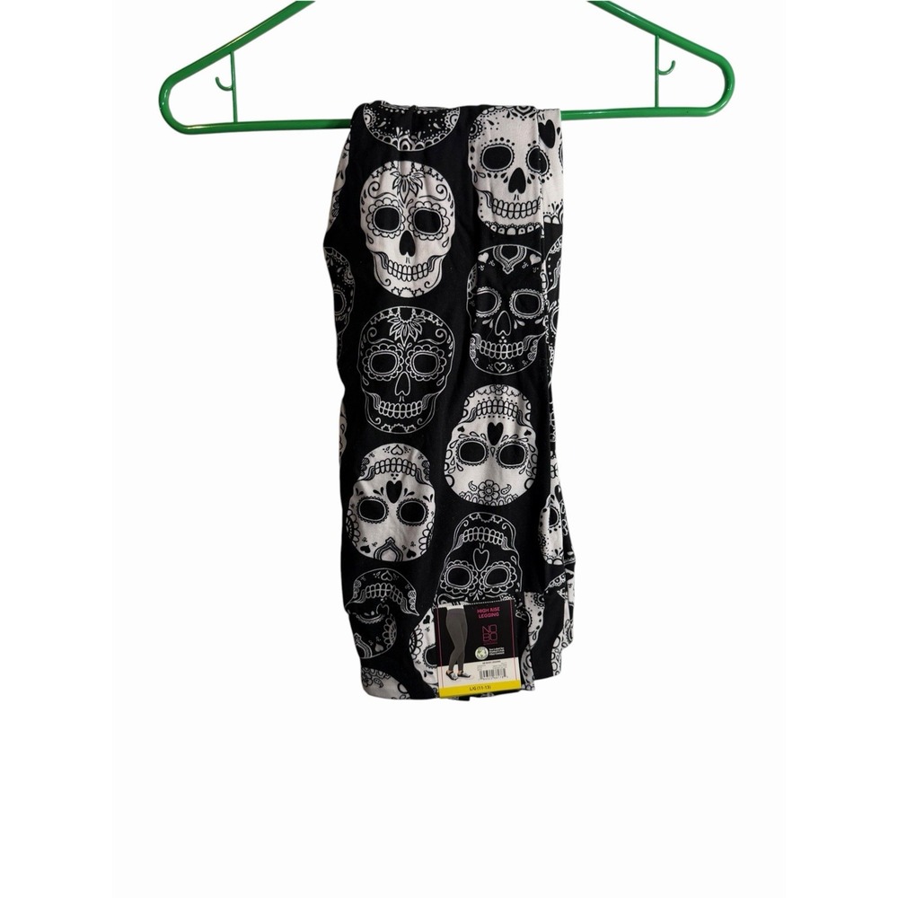 NOBO no boundaries womens high rise ankle leggings size large 11 13 skulls